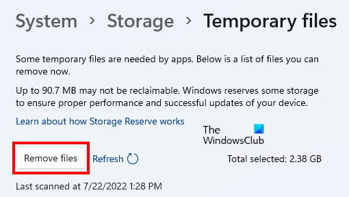 Delete temporary files on Windows