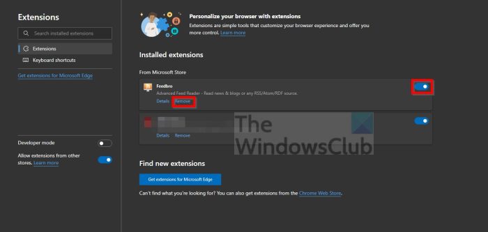 Disable Microsoft Edge Extensions