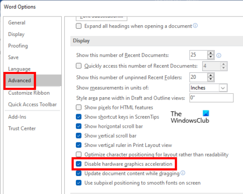 How to fix the Black Flickering or Flashing Bar in Word