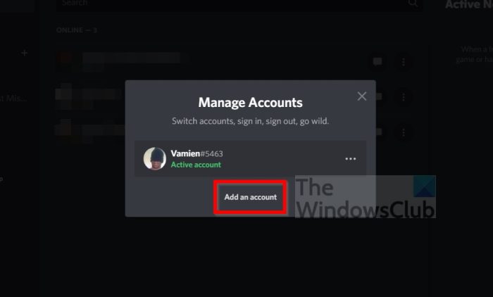 Discord Manage Accounts