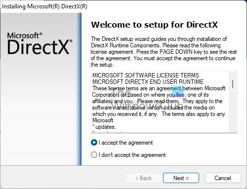 DriectX setup