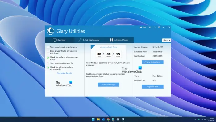 Glary Utilities Free Windows Optimization software