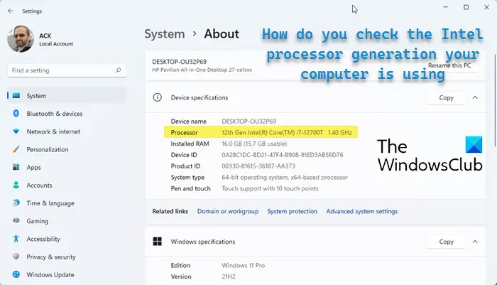 Verleden subtiel inhoud How to check Intel processor generation in Windows 11/10?
