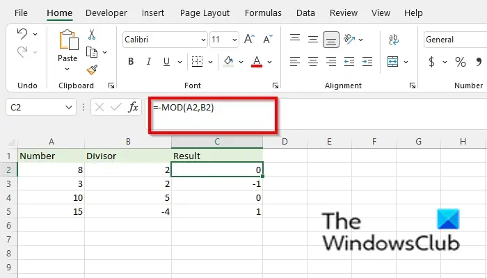 How to use the Mod function in Microsoft Excel