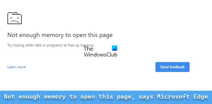 Not enough memory to open this page, says Microsoft Edge