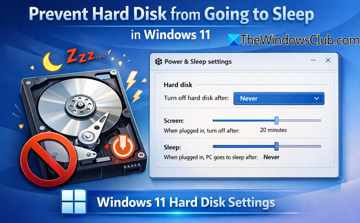 Prevent Hard Disk from going to Sleep in Windows 11
