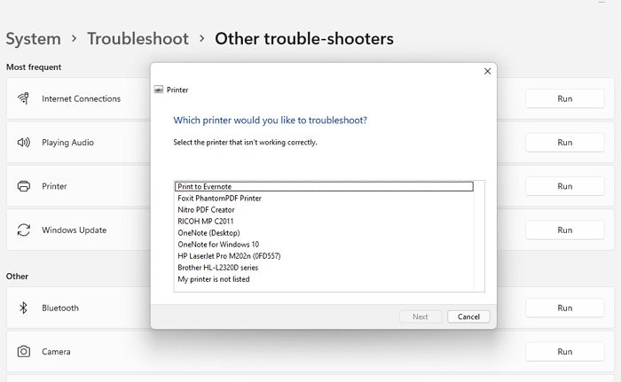 Printer Troubleshooter Windows