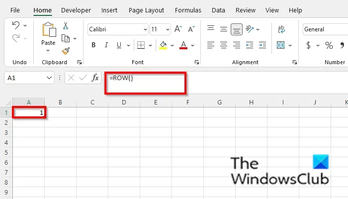 How to use the ROW function in Microsoft Excel
