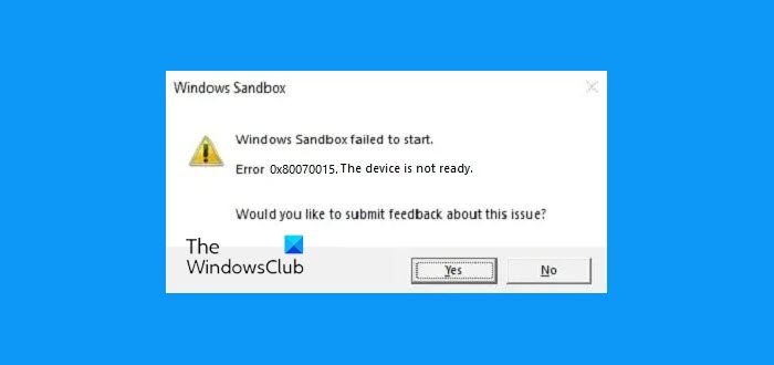 Sandbox Error 0x80070015