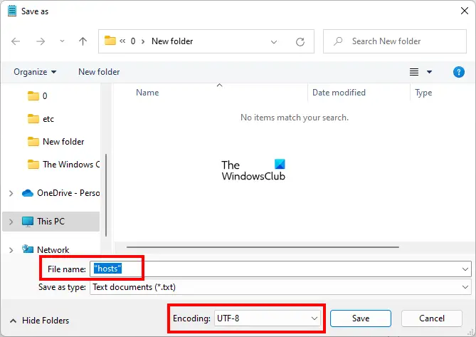 Save Hosts file in correct encoding format
