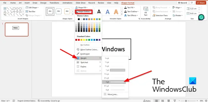 Remove Text box and convert it to Dotted Frame in PowerPoint