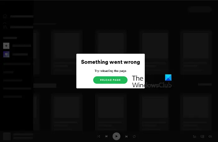 Spotify Something went wrong error