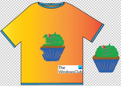 Using-the-Clone-Stamp-Cupcake-Cloned-onto-shirt