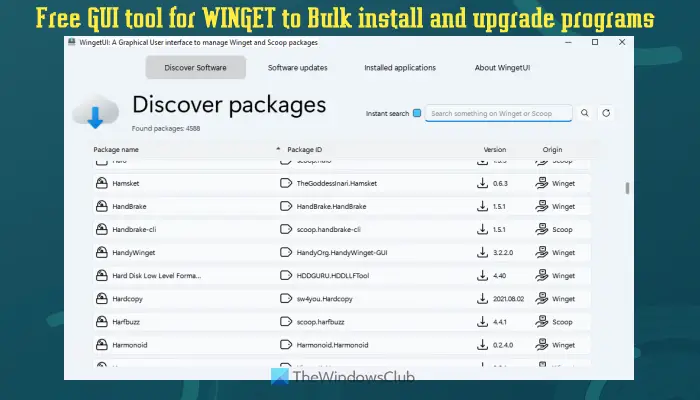 WingetUI free GUI tool for winget