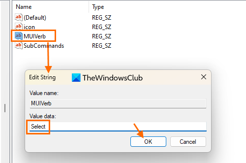 add Select in MUIVerb value data