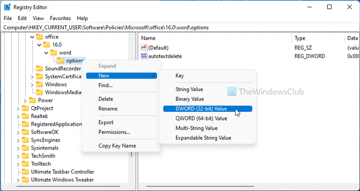 How to allow or block Word from removing selected text when typing