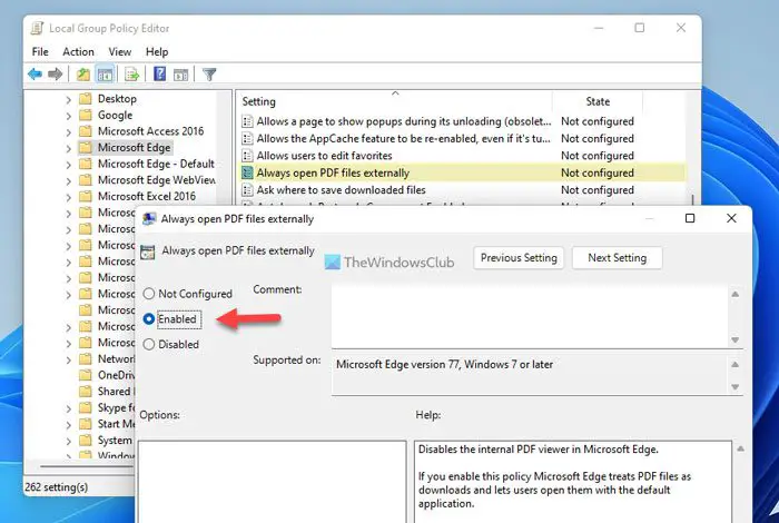How to allow or block Microsoft Edge from opening PDF files externally