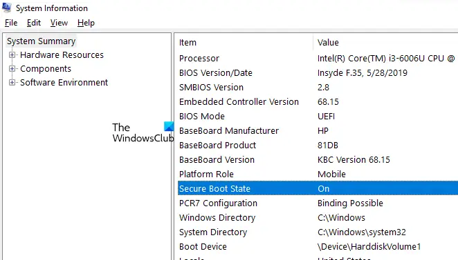 check if secure boot is enabled