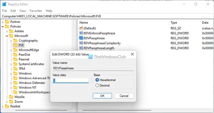 How to configure use of passwords for BitLocker removable drives