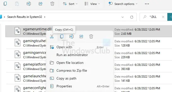 copy DLL file from System Folder