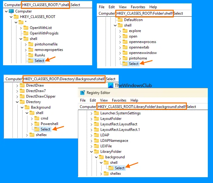 create select key under shell