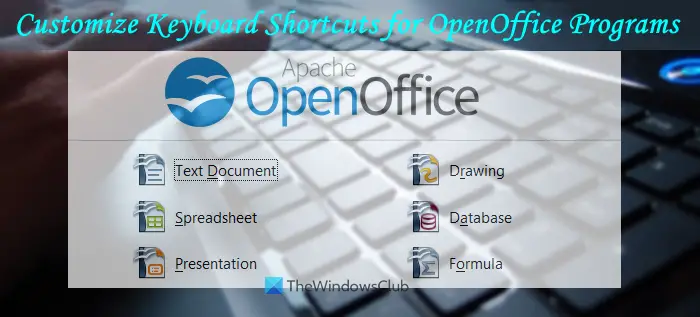 customize keyboard shortcuts openoffice programs