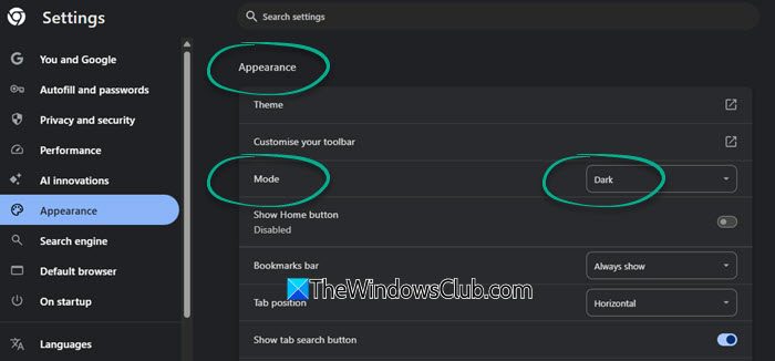 dark mode in chrome