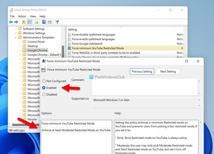 How to enforce YouTube Restricted Mode in Chrome