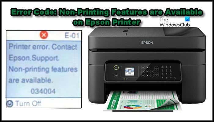 Error Code: Non-Printing Features are Available on Epson Printer