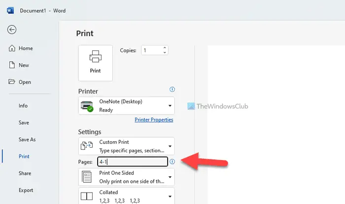How to print Word document pages in reverse order
