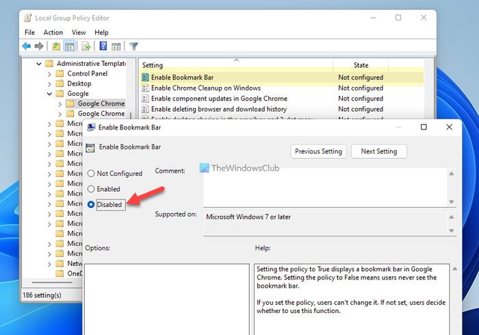 How to Show or Hide Bookmarks Bar in Google Chrome on Windows PC