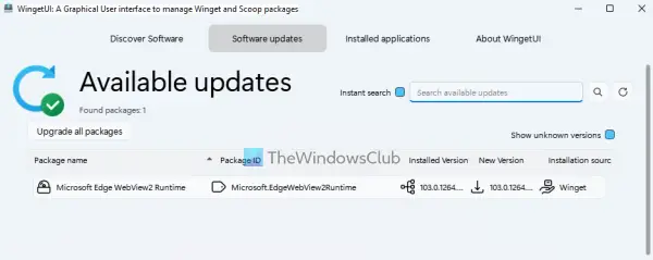 update or upgrade installed programs