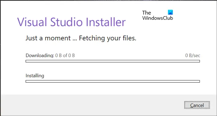 Visual Studio installer Stuck on downloading