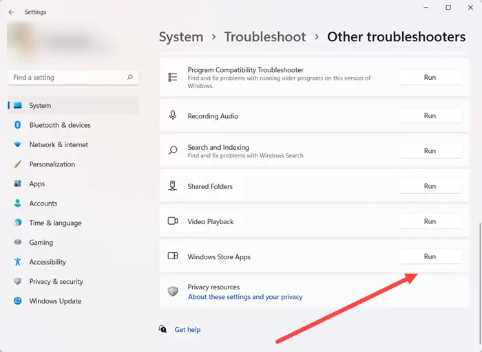 Windows Store Apps Troubleshoot
