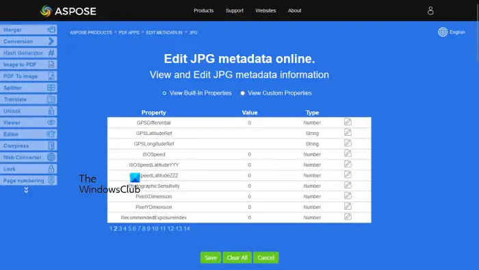 ASPOSE JPG Metadata Editor