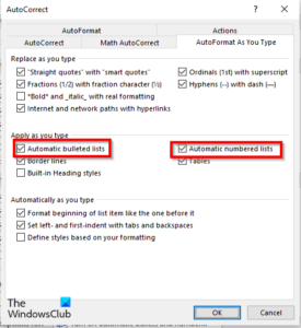 turn off bullets and numbering in openoffice mac