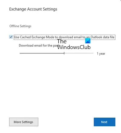 Cached Exchange Mode in Outlook