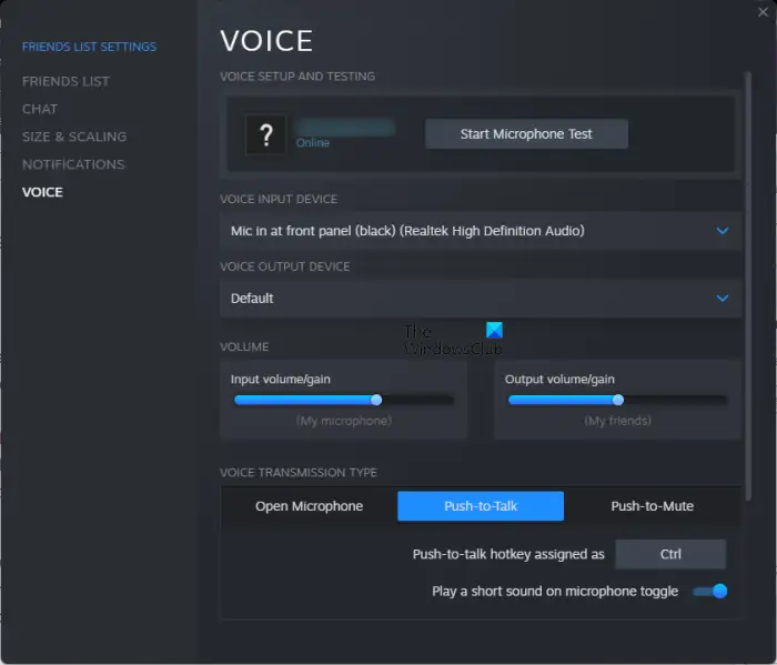 Configure your microphone in Steam