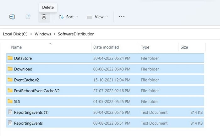Delete Software Distribution Folder Windows Update