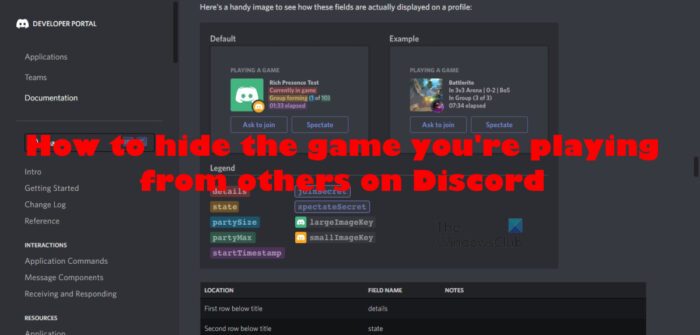 How to hide what game you're playing on Discord