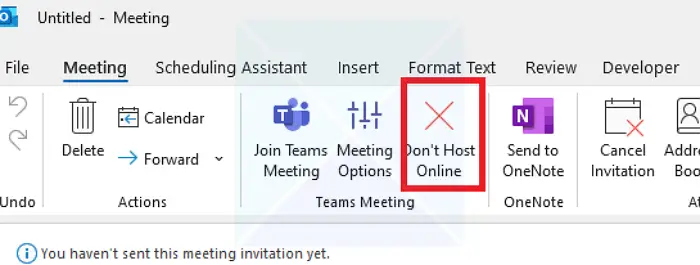 Dont host online Outlook meeting