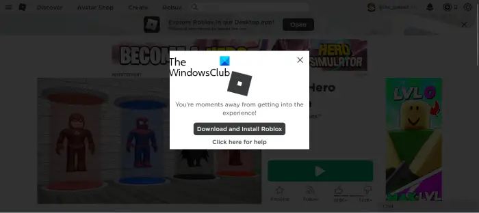 Download and install Roblox