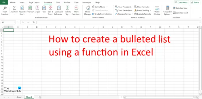 How to create Bulleted List using CHAR function in Excel