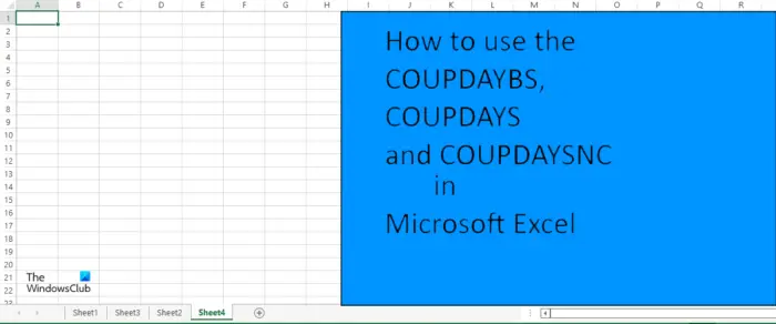 COUPDAYBS, COUPDAYS and COUPDAYSNC function in Excel