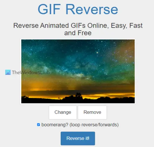 GIF Reverse online tool