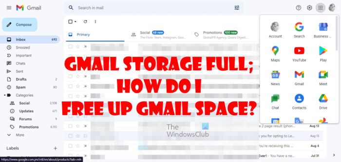 How to fee up Gmail storage space