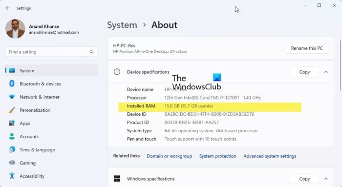 How much Computer RAM does my PC have