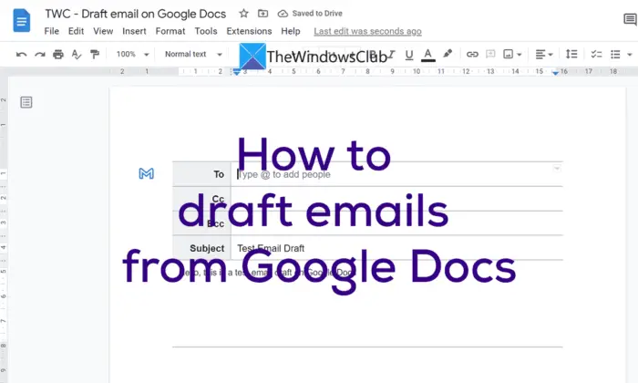 How to draft emails from Google Docs