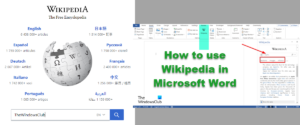 How to use Wikipedia in Microsoft Word