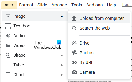 Insert PDF as image into Google Slides